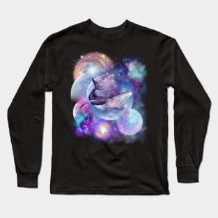 space blue whale 6 Long Sleeve T-Shirt